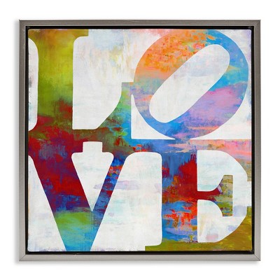 Stupell Industries Love Rainbow Background Typography, 18" x 18"
