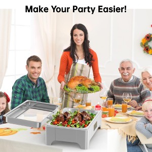 Electric Chafing Dish, 9 QT Chafing Dish Buffet Set with Full Size Touch Screen, Electric Buffet Servers and Warmers with Glass Lids - 1 of 4