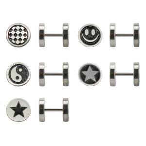 Slate by Rebl 5-Pack Barbell Earring Set  Stainless Steel, 8mm - 1 of 1
