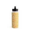 Little Dean Yellow mustard boho stripe Water Bottle - Society6 - image 3 of 4