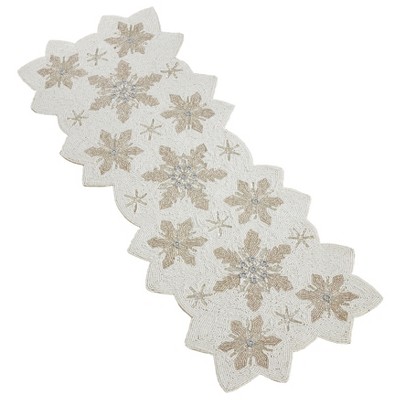 Saro Lifestyle Beaded Snowflake Runner