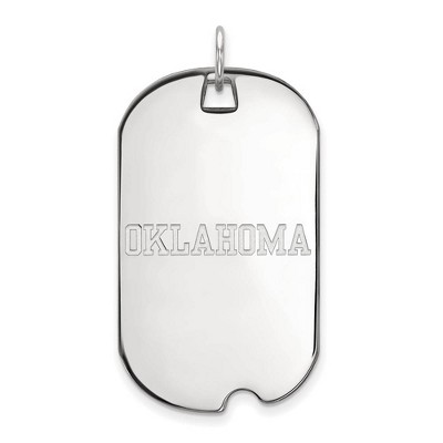 Black Bow Jewelry 14k White Gold Oklahoma Sooners NCAA Large Pendant