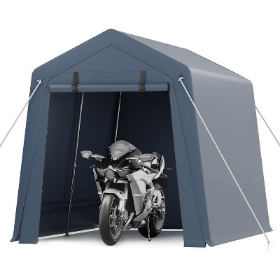 Portable Outdoor Storage Shed with Roll-Up Zipper Door and Versatile Windows,Heavy-Duty Waterproof Garage for Motorcycles,Bikes,Firewood&Garden Tools