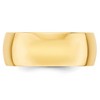 Black Bow Jewelry 7mm or 8mm 14K Yellow Gold Lightweight Half Round Standard Fit Band - 2 of 4