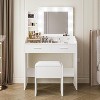 Modern Vanity Makeup Desk with Vanity Mirror, Built-in Lights, 4 Drawers, Crystal Ball Knobs, Power Outlet, White Makeup Desk for Bedroom - 2 of 4