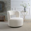 NicBex Teddy Round Swivel Accent Chair,Upholstered Swivel Living Room Chair with Curved Back,Cozy Armless Chair,Accent Chairs for Living Room,Cream - 2 of 4