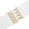 INSPIRE CHIC Women's Golden Interlock Buckle Stretchy Vintage Elastic Waist Belts 1 Pc - 3 of 4