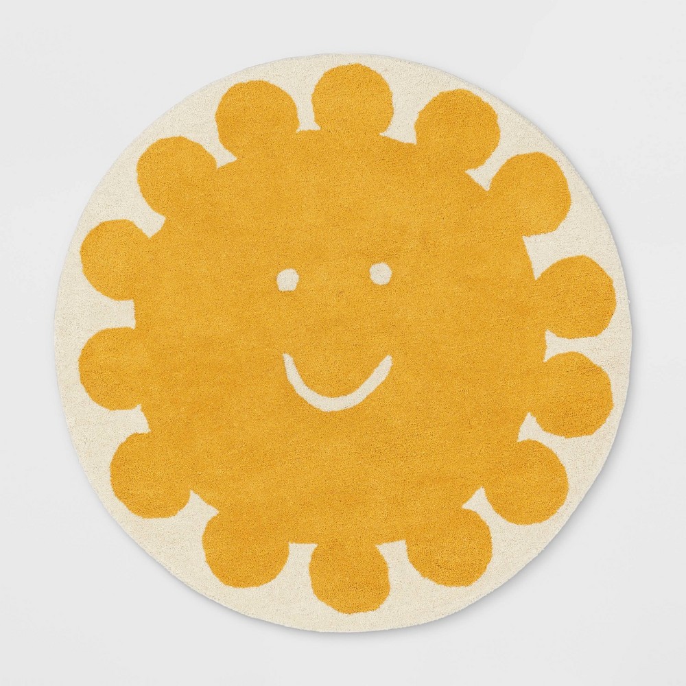 Photos - Area Rug 54" Sunshine Wool Kids' Rug Round - Pillowfort™