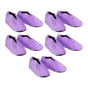 Unique Bargains Reusable Washable Thickened Non-Slip Office Shoe Covers 5 Pairs - 1 of 4