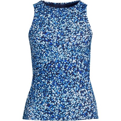 Lands' End Plus Mastectomy Square Neck Tankini Swimsuit Top