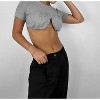 Women's Crew Neck Cropped Underwire Tee - Mimosa - 2 of 4