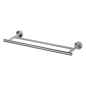 WOWOW 36 in. Wall Mounted Towel Bar in Matte Black, Stainless Steel Double Towel Holder - 1 of 4