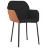 vidaXL Dining Chairs 2 pcs Black Fabric and Faux Leather - 3 of 4