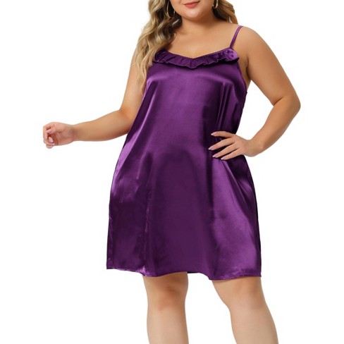 Agnes Orinda Women s Plus Size Ruffle Spaghetti Lounge Nightgowns