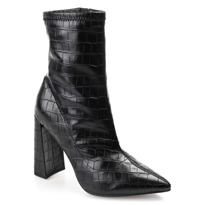 Journee Collection Women's Veralee Inside Zip Block Heel Booties