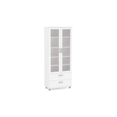 70.28" Quebec 2 Door Bookcase White - Chique