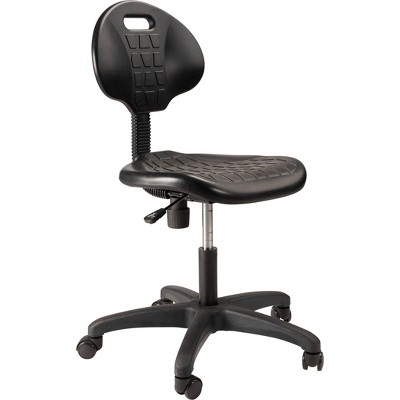 16"-21" Adjustable Height Polyurethane Task Office Chair Black- National Public Seating