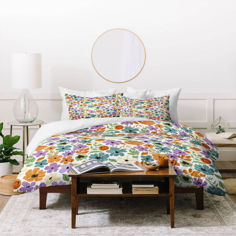 Deny Designs 3pc Marta Barragan Camarasa Lush Wild Garden Comforter Bedding Set Green, 5 of 6