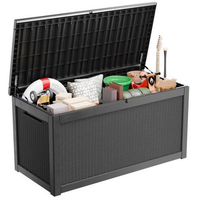260 Gallon Deck Box, Waterproof Resin Large Outdoor Storage Box for Patio Furniture, Patio Cushions, Gardening Tools, Pool & Sports Supplies, Lockable