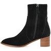 Journee Signature Womens Genuine Leather Airly Almond Toe Stacked Ankle Booties - image 2 of 4