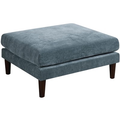 Beautiful Mineral Color Ottoman Morgan Fabric 1pc Ottoman Soft Cushion Wood Legs Living Room Furniture