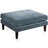 Gulches Mineral Color Morgan Fabric Ottoman - 32"¡Á27"¡Á17"H, 1pc Soft Cushion, Wood Legs, Contemporary Modular Cocktail Ottoman for Living Room - 3 of 4