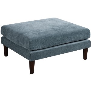 Beautiful Mineral Color Ottoman Morgan Fabric 1pc Ottoman Soft Cushion Wood Legs Living Room Furniture - 1 of 1