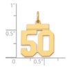 Black Bow Jewelry 14k Yellow Gold, Athletic Collection, Small Polished Number 50 Pendant - 4 of 4