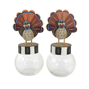 Thanksgiving 8.5 Inch Turkey Bubble Jar Decorative Decorative Jars - 1 of 3