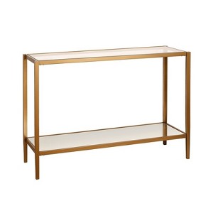 30' Mirrored Console Table in Gold - Henn&Hart - 1 of 4
