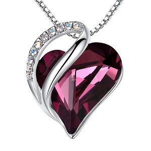 Leafael Infinity Love Heart Pendant Necklace Birthstone Crystal Jewelry Gifts for Women, Silver-tone, 18"+2" - 1 of 4