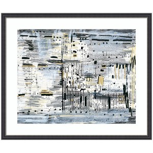 Kate and Laurel Framed Art Brookyln Bridge Horizontal by Leah Nadeau, 25x21, Stylish Black Narrow - 1 of 4