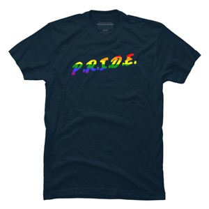 Adult Design By Humans Rainbow Colored Pride Letters By EsskayDesigns T-Shirt - 1 of 2