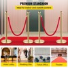 VEVOR Crowd Control Stanchion, Set of 4 Pieces Stanchion Set, Stanchion Set with 5 ft/1.5 m Red Velvet Rope, Crowd Control Barrier, Gold - 3 of 4