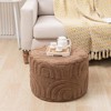 Itopfox Round Ottoman Pouf Foot Stool Seat Faux Fur Bean Bag Foot Rest Floor Chair Leg Rest for Living Room, Bedroom or Wedding Gifts - 4 of 4