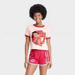 Women's The Proud Family Penny Short Sleeve Graphic Ringer T-Shirt - Pink