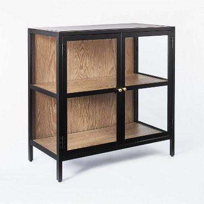 Short glass deals cabinet