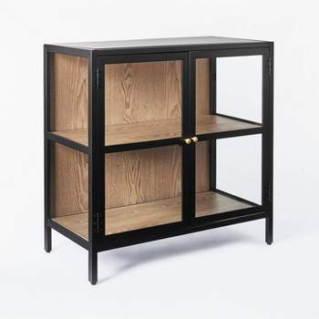 30" Crystal Cove Glass Cabinet Black - Threshold™ designed with Studio McGee