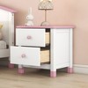 PAGED Upholstered Night Stand Modern Wooden Nightstand with 3 Storage Drawers and Marble Stickers Tabletop for Bedroom - 2 of 4