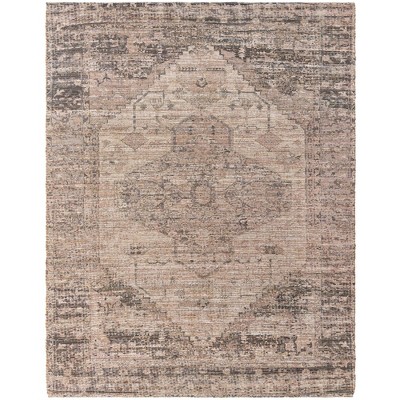 Handmade Black and Brown Cotton Synthetic Braided Rectangular Rug 8' x 10'