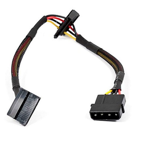 PC-025-2 2-Pack 6-inch SATA 15-Pin Male to Molex 4-Pin Female Power Adapter 