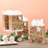 Juvale 24 Pack Kraft Paper Floral Gift Bags with Pink Ribbon Handles, 8x4x9 Inches, 2 Designs, For Themed Party Favors - 2 of 4