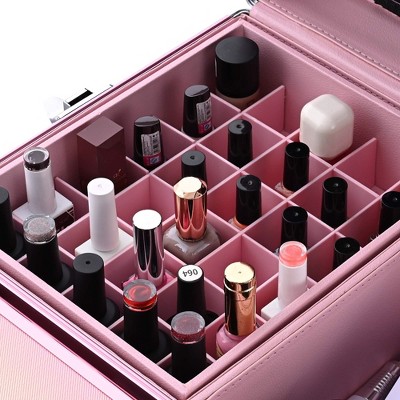 Pink Adjustable 30-Slot Nail Polish Divider Organizer