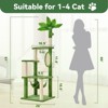Modern Multicoloured 600 GSM Soft Plush Cat Tree Pet Tower with Fake Real Leaves,Natural Sisal Material and Cute Cat Shape Platform - 2 of 4