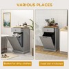 LunaLulink Kitchen Tilt Out Trash Bin Cabinet Free Standing Recycling Cabinet Trash Can Holder With Drawer - 3 of 4