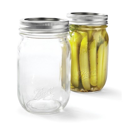 Ball 16oz 12pk Glass Smooth-Sided Regular Mouth Mason Jar with Lid and Band