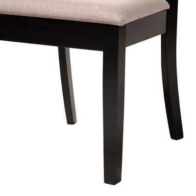 Brooke Beige Fabric and Dark Brown Wood 5-Piece Dining Set