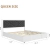 Upholstered Bed Frame, Tufted Design Soft Headboard, Wooden Slat Support, Mattress Foundation No Box Spring Needed, Stable & Quiet Full Bed Frame - 2 of 4
