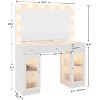 Petrimins Vanity Desk with Large Mirror and Lights, Glass Top Makeup Vanity for Bedroom, 3 Color Lighting Modes, Dressing Table for Women - 2 of 4
