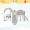 Toddler Slide and Swing Set 7 in 1, Kids Playground Climber Slide Playset with Basketball Hoop,Tunnel for Babies Indoor & Outdoor,grey and white - 2 of 4